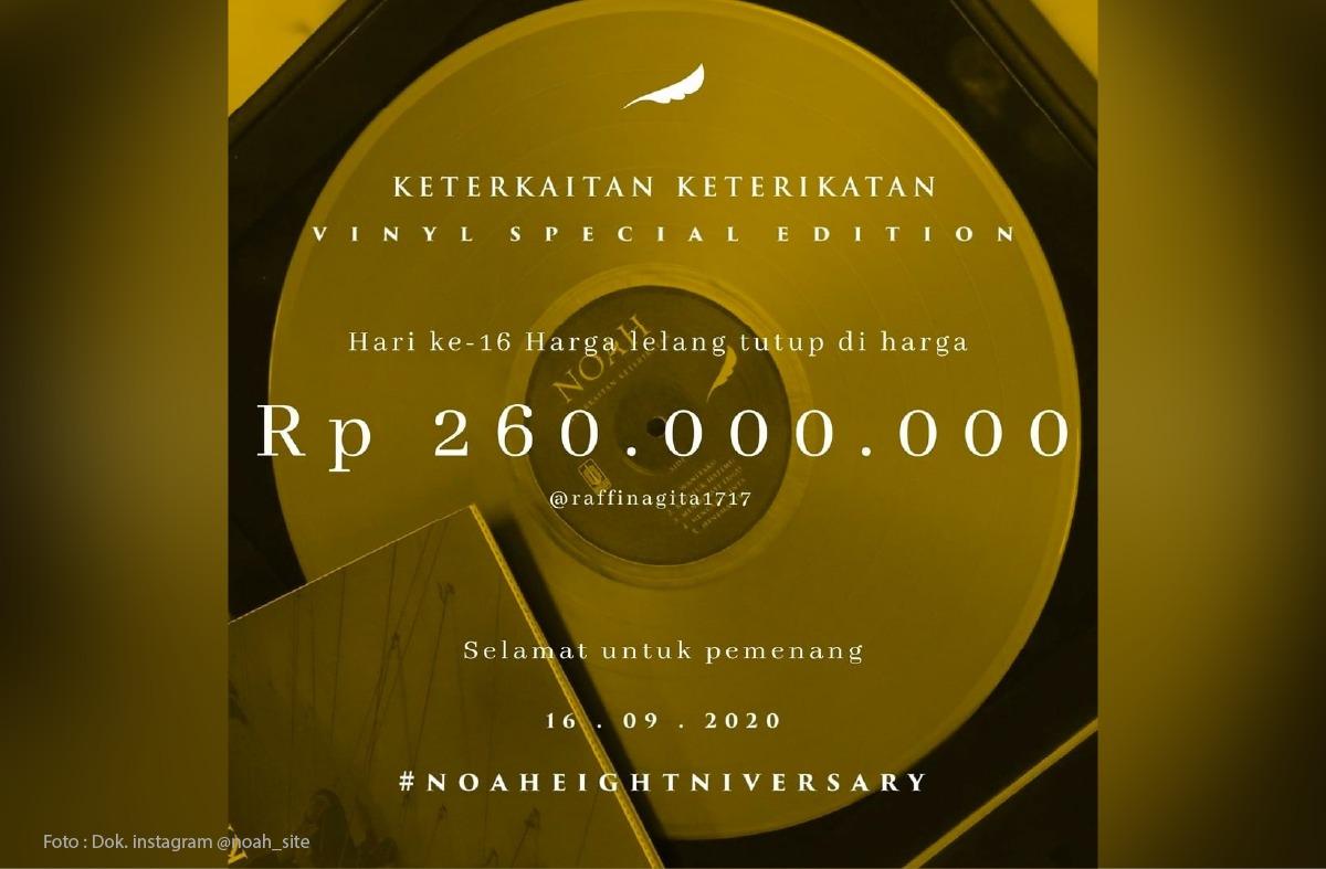 Vinyl Special Gold Edition NOAH Jatuh ke Raffi Ahmad dengan Harga Rp 260 Juta