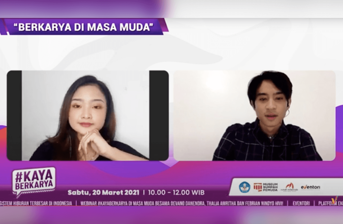 Devano Danendra dan Thalia Amritha Berbagi Cerita di Webinar Berkarya di Masa Muda